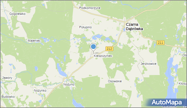 mapa Kleszczyniec, Kleszczyniec na mapie Targeo